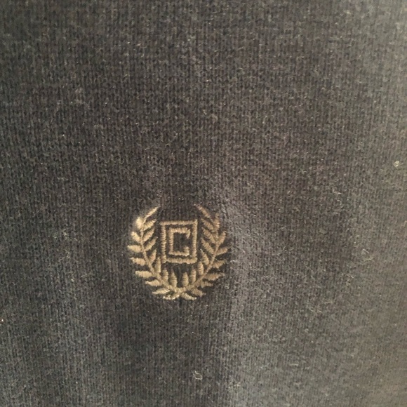 CHAPS Cotton Sweater Vest, Navy - Picture 5 of 6